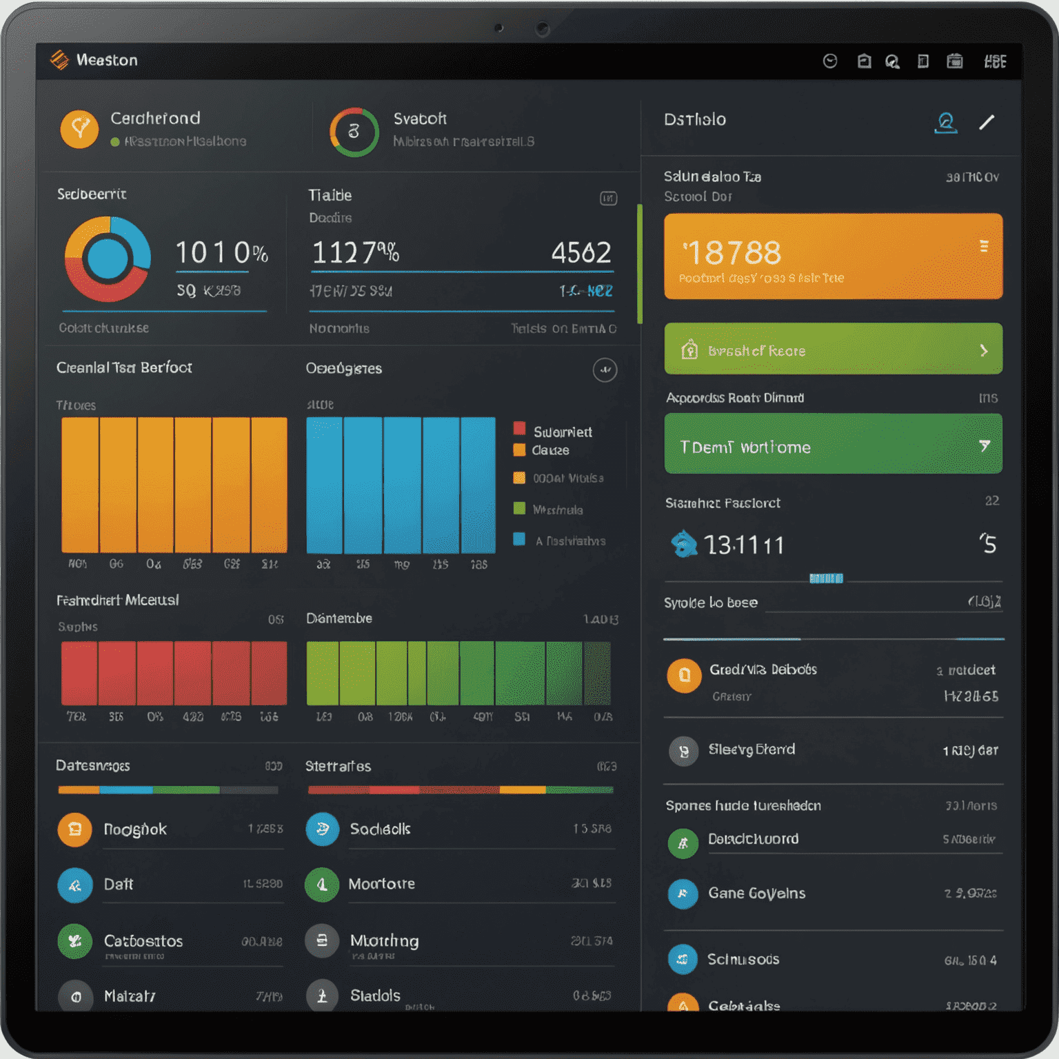 Een dashboard-interface die de status van verschillende claims laat zien, met voortgangsbalken en kleurgecodeerde statusindicatoren